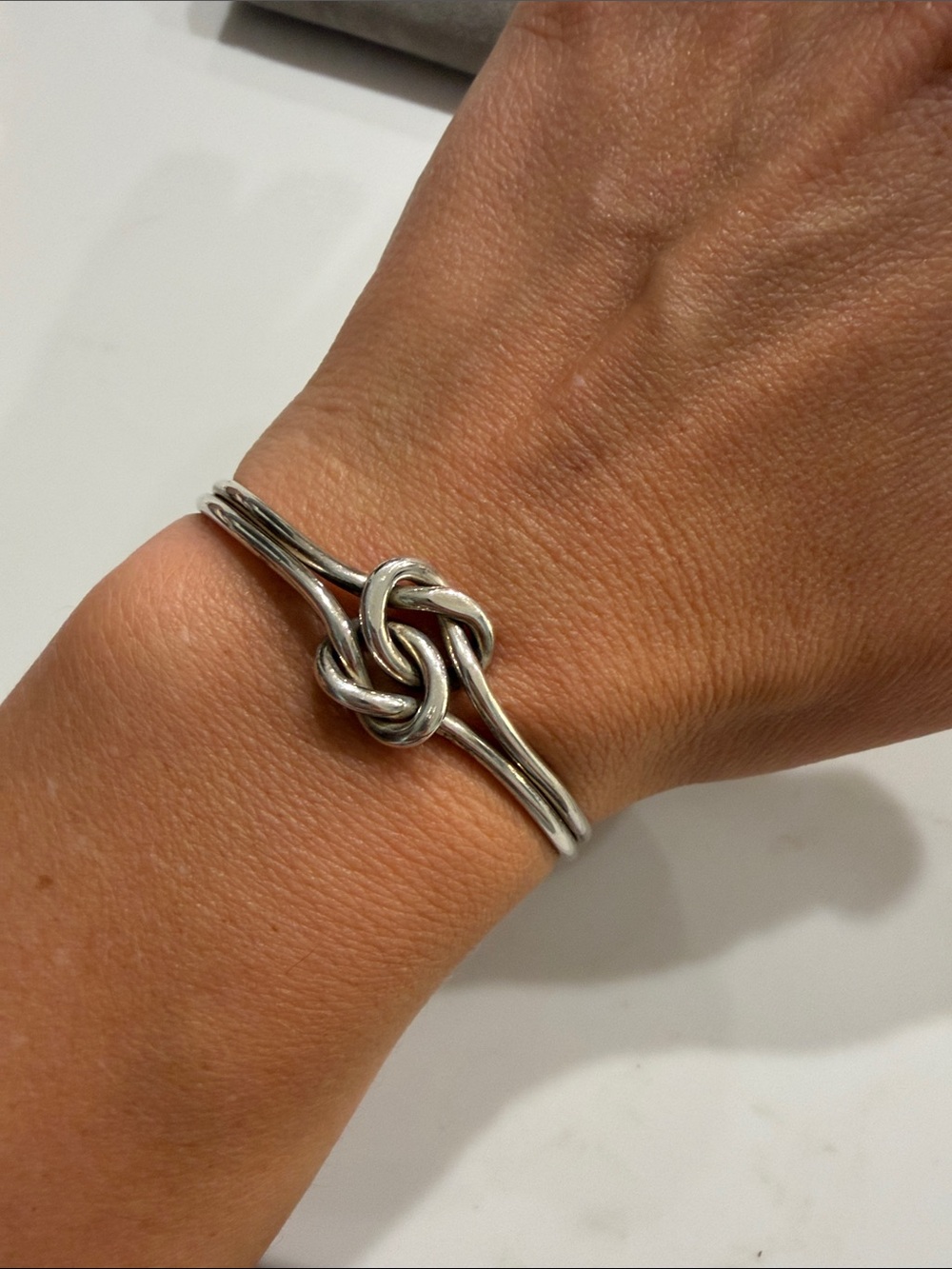 Silver Knot Cuff Bracelet